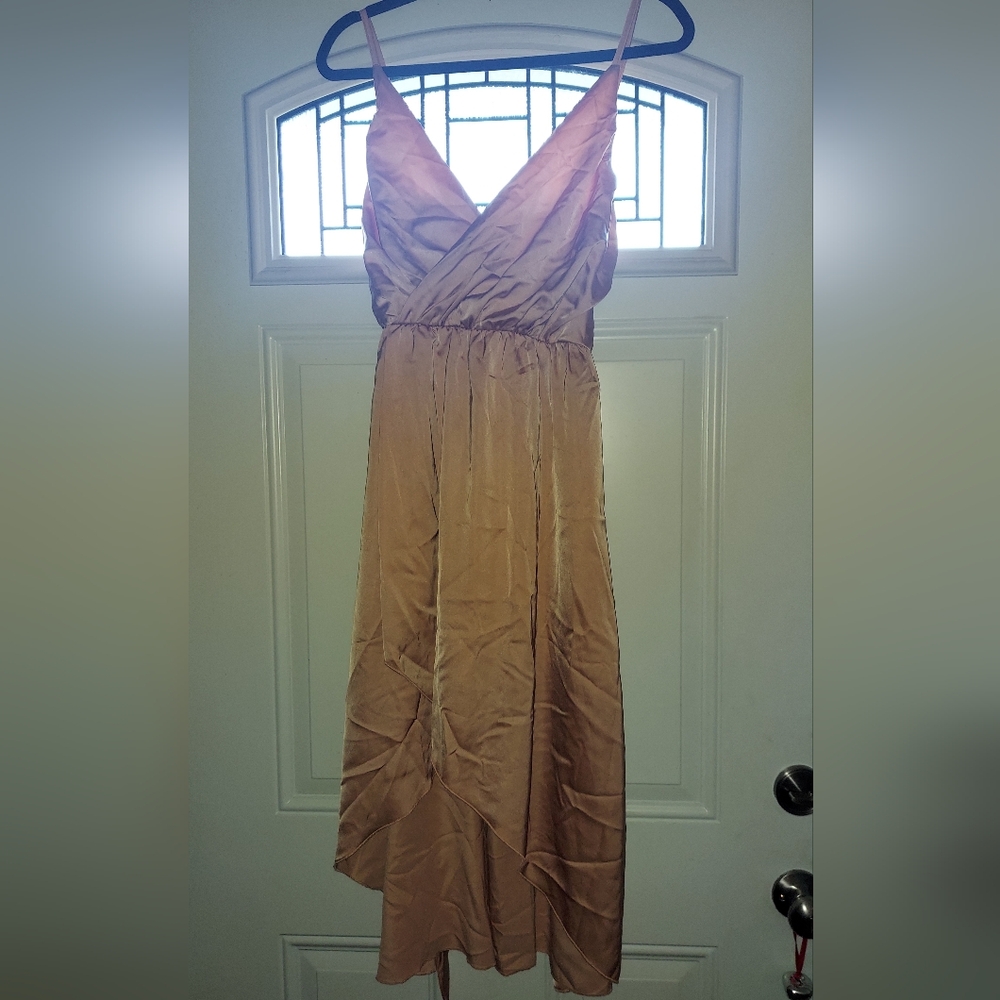 Elegant Tan Sleeveless Dress